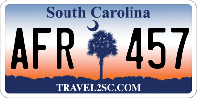 SC license plate AFR457