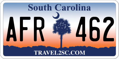 SC license plate AFR462