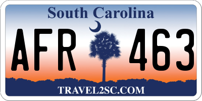 SC license plate AFR463