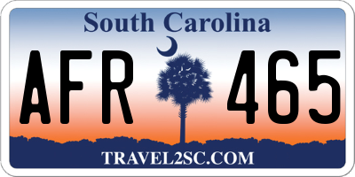SC license plate AFR465