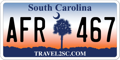 SC license plate AFR467
