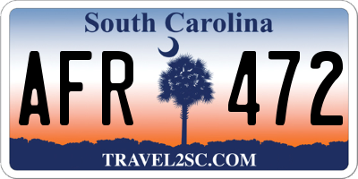 SC license plate AFR472