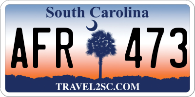 SC license plate AFR473