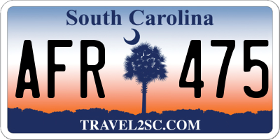 SC license plate AFR475