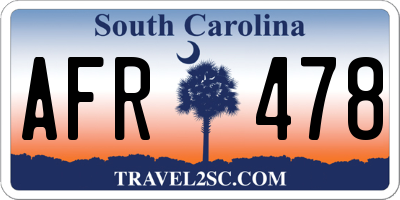 SC license plate AFR478