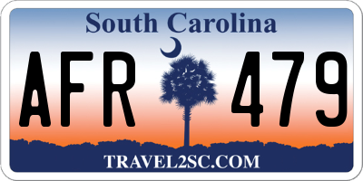 SC license plate AFR479