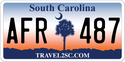SC license plate AFR487
