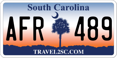 SC license plate AFR489