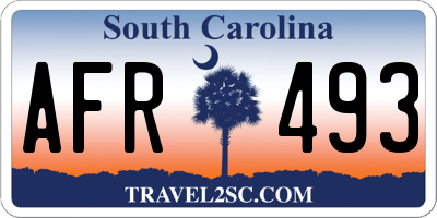 SC license plate AFR493