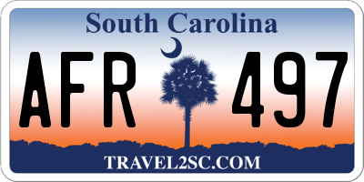 SC license plate AFR497