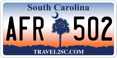 SC license plate AFR502