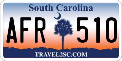 SC license plate AFR510