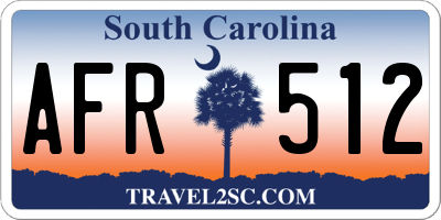 SC license plate AFR512