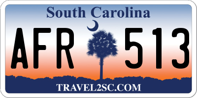 SC license plate AFR513