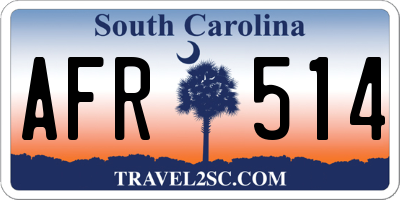 SC license plate AFR514