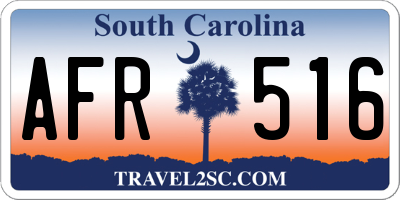 SC license plate AFR516