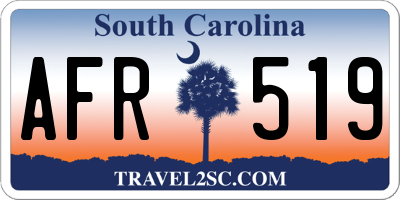 SC license plate AFR519