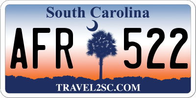 SC license plate AFR522