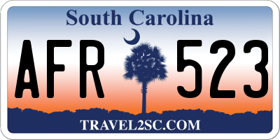 SC license plate AFR523