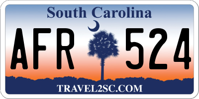 SC license plate AFR524