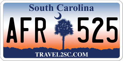 SC license plate AFR525