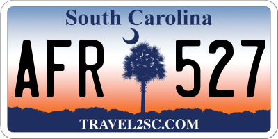 SC license plate AFR527