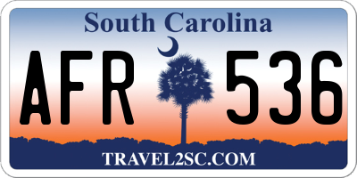 SC license plate AFR536