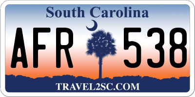 SC license plate AFR538