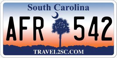 SC license plate AFR542