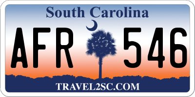 SC license plate AFR546