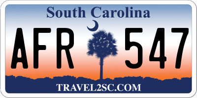 SC license plate AFR547