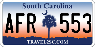 SC license plate AFR553