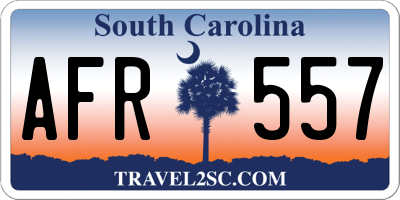 SC license plate AFR557