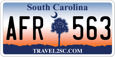 SC license plate AFR563