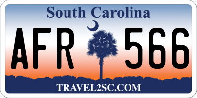 SC license plate AFR566