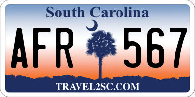SC license plate AFR567