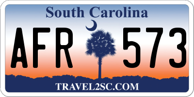 SC license plate AFR573
