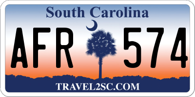 SC license plate AFR574