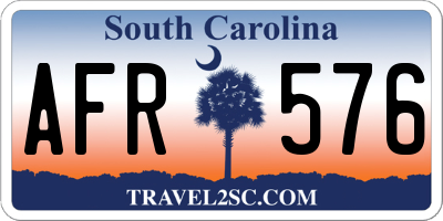 SC license plate AFR576