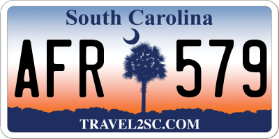 SC license plate AFR579
