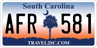 SC license plate AFR581