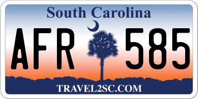 SC license plate AFR585