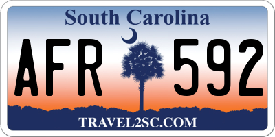 SC license plate AFR592