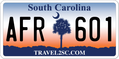 SC license plate AFR601