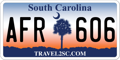 SC license plate AFR606