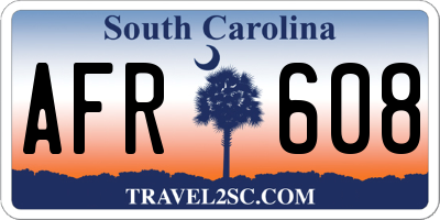 SC license plate AFR608