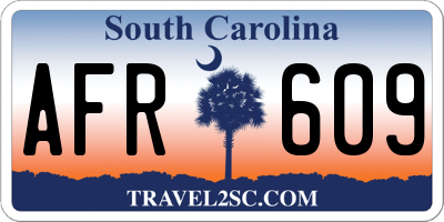 SC license plate AFR609