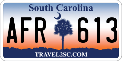 SC license plate AFR613
