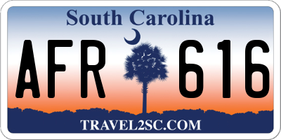 SC license plate AFR616