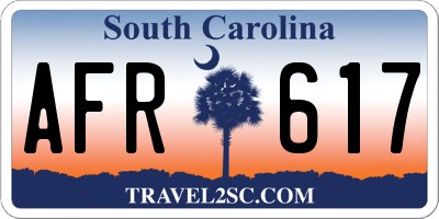 SC license plate AFR617